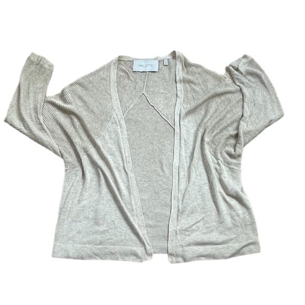 Valette Knit Shrug Cardigan Beige Dolman 3/4 Sleeve Sz M